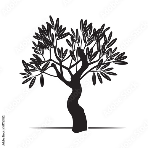 Vector Black Olive Tree.