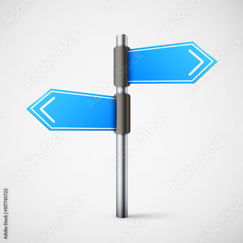 blue direction road sign