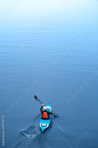 kayaking on the river, rear view01