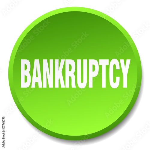 bankruptcy green round flat isolated push button