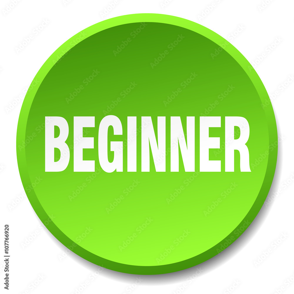 beginner green round flat isolated push button beginner green round flat isolated push button