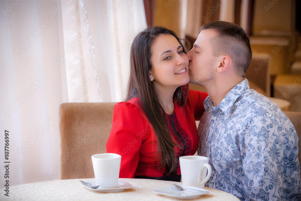 Two people in cafe enjoying the time spending with each other Two people in cafe enjoying the time spending with each other