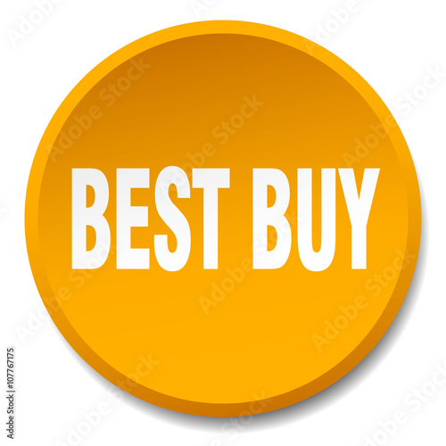 best buy orange round flat isolated push button