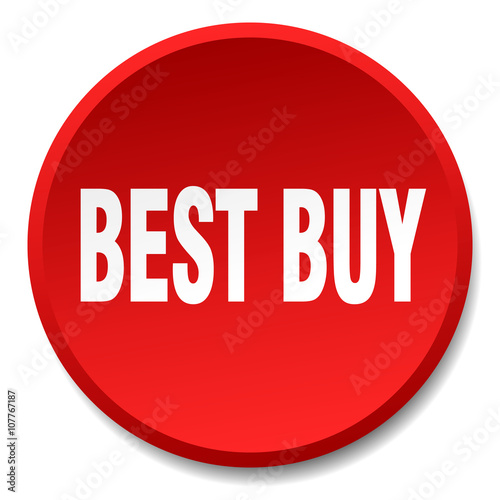 best buy red round flat isolated push button