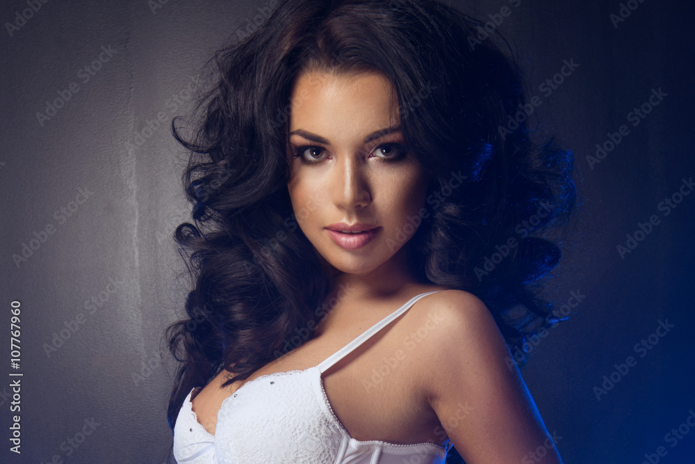 Sexy attractive brunette woman posing in studio Sexy attractive brunette woman posing in studio