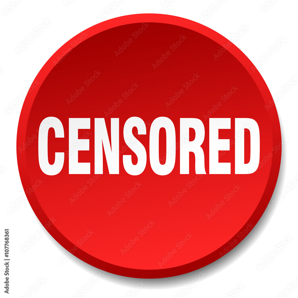 censored red round flat isolated push button censored red round flat isolated push button