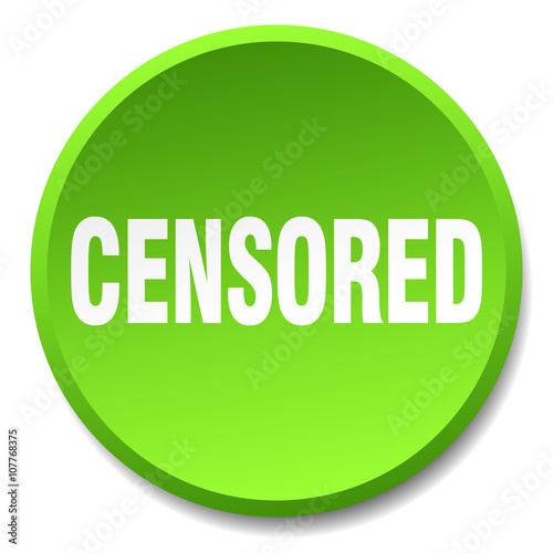 censored green round flat isolated push button