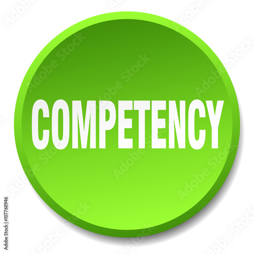 competency green round flat isolated push button
