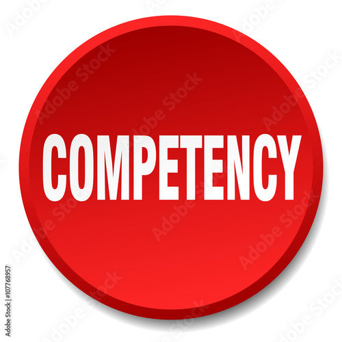 competency red round flat isolated push button