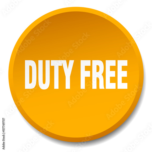 duty free orange round flat isolated push button