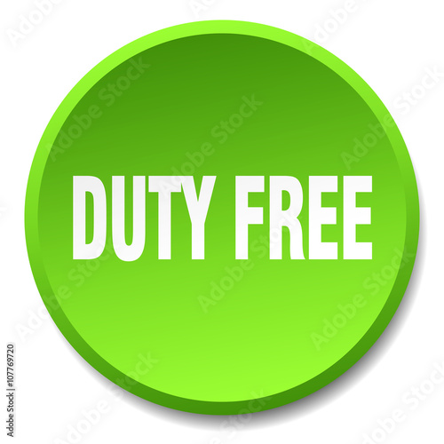 duty free green round flat isolated push button