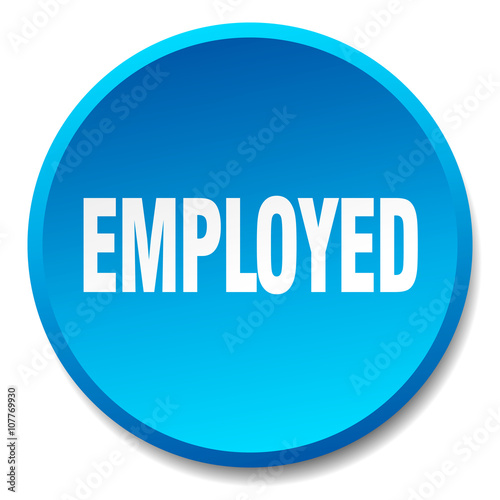 employed blue round flat isolated push button