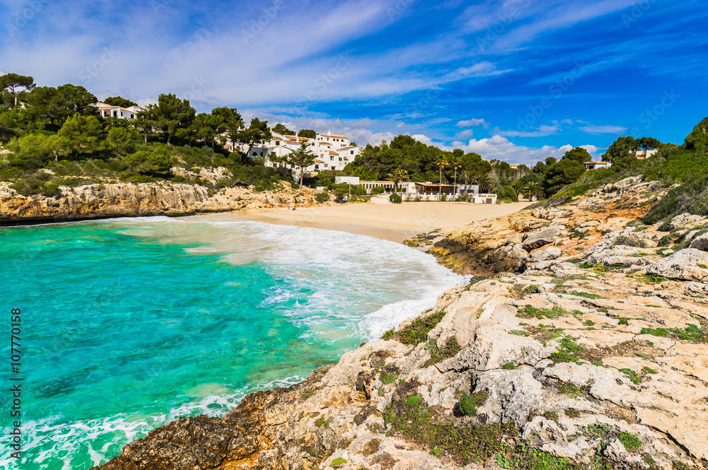 Beautiful bay beach Majorca Cala Anguila Spain