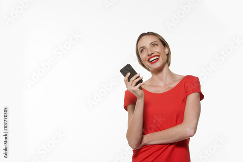 Young Caucasian woman using a smart phone