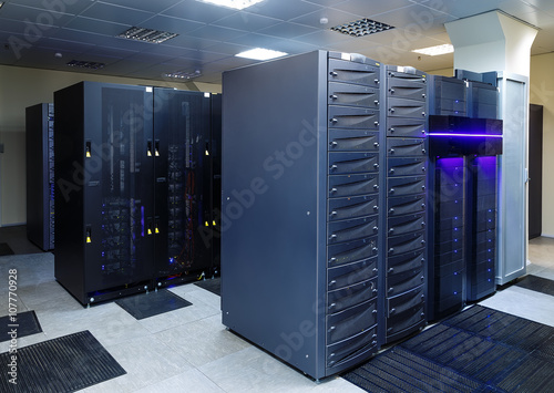 room with communication and server equipment