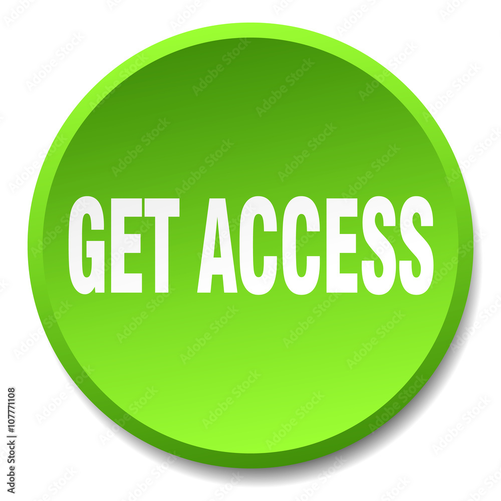 get access green round flat isolated push button get access green round flat isolated push button