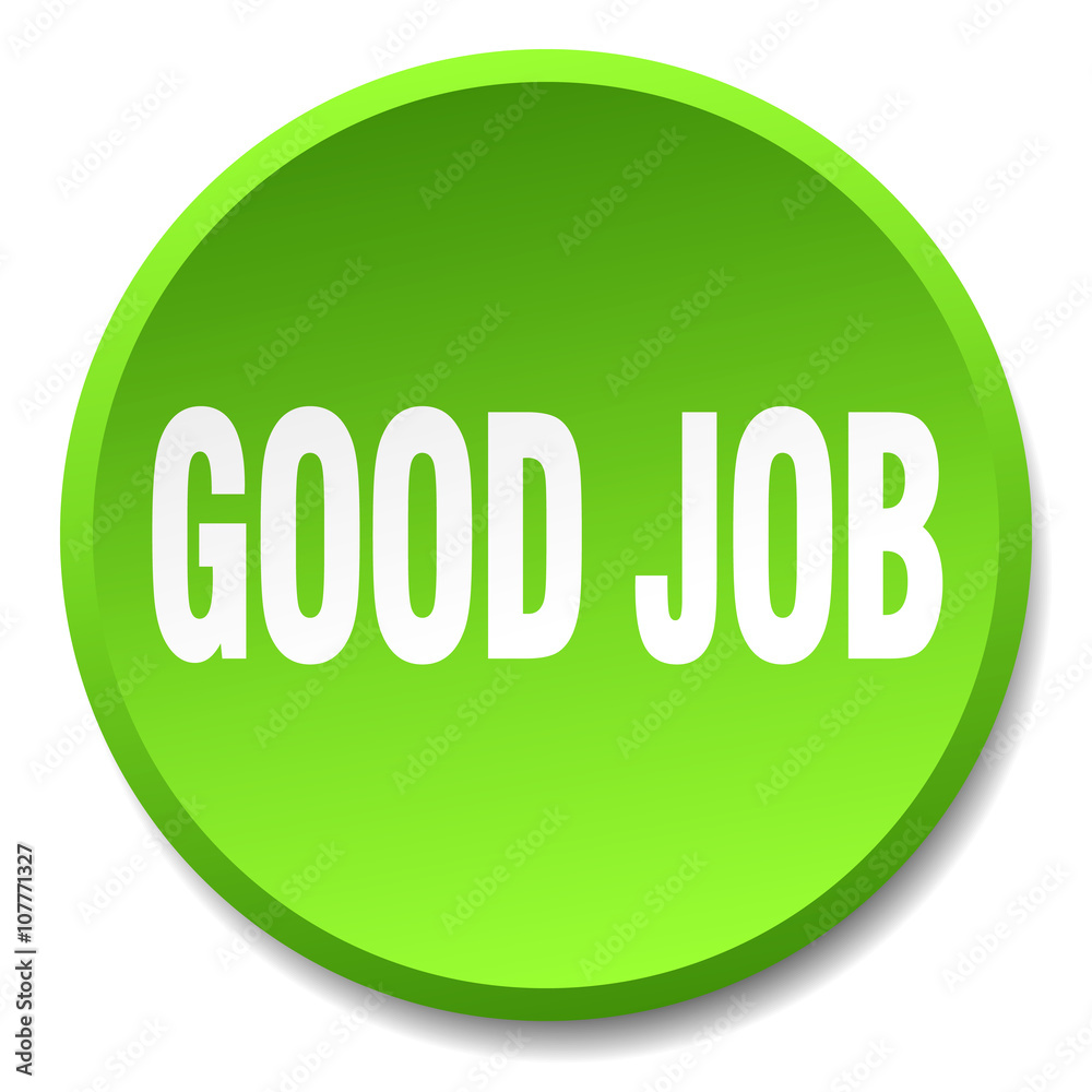 good job green round flat isolated push button good job green round flat isolated push button