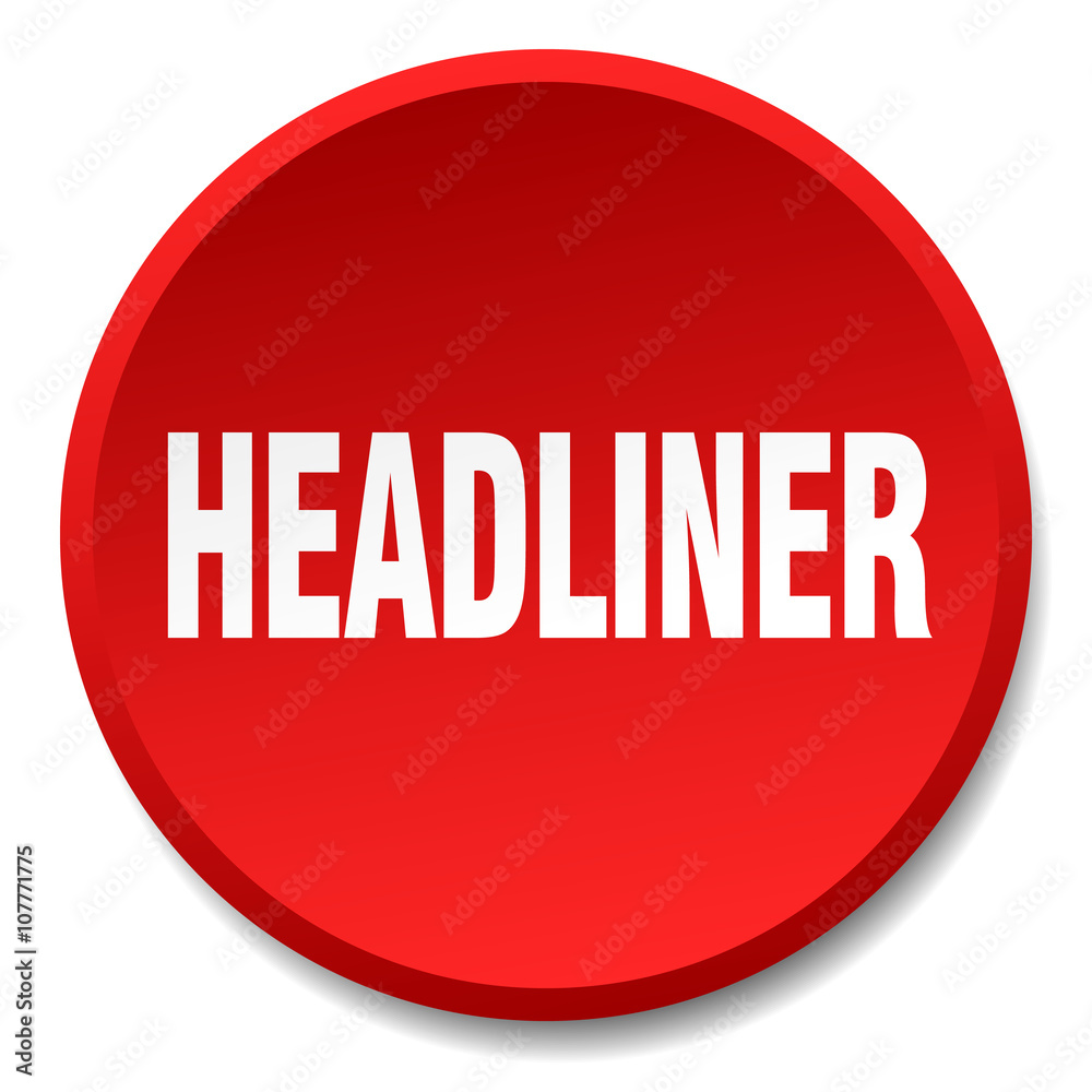 headliner red round flat isolated push button headliner red round flat isolated push button