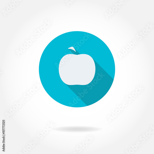 Apple icon in flat style. Vector illustration.