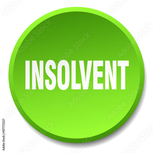 insolvent green round flat isolated push button