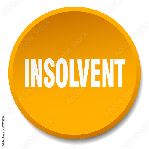 insolvent orange round flat isolated push button