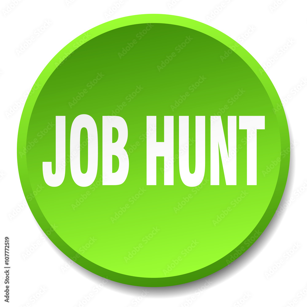 job hunt green round flat isolated push button job hunt green round flat isolated push button