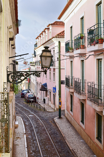 Lantern in Alfama district in Lisbon, Portugal