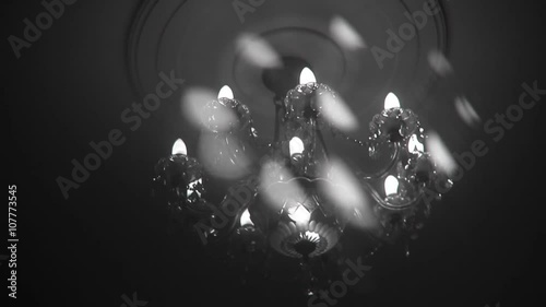 Beautiful Crystal Chandelier In A Room