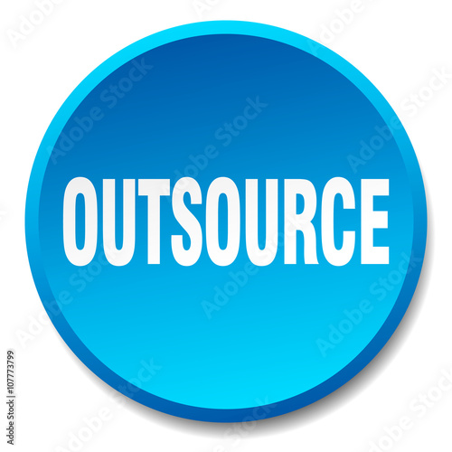 outsource blue round flat isolated push button