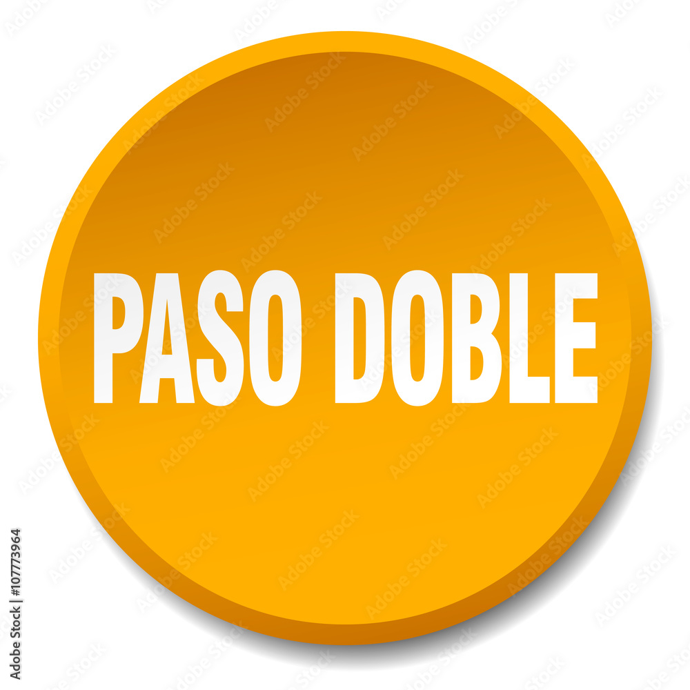 paso doble orange round flat isolated push button paso doble orange round flat isolated push button