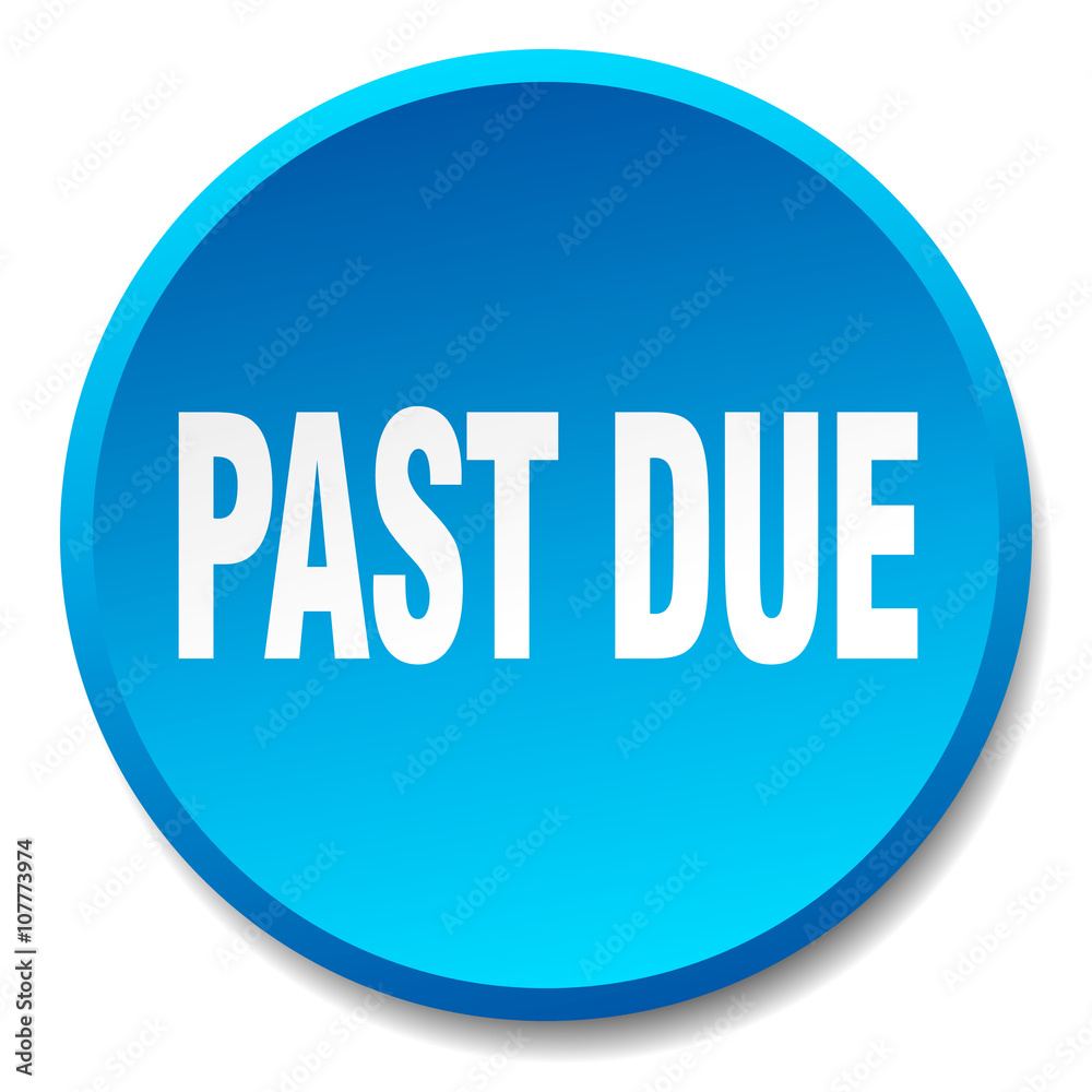 past due blue round flat isolated push button past due blue round flat isolated push button