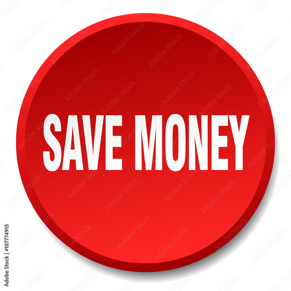 save money red round flat isolated push button save money red round flat isolated push button