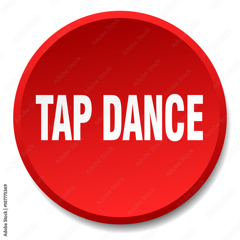 tap dance red round flat isolated push button tap dance red round flat isolated push button