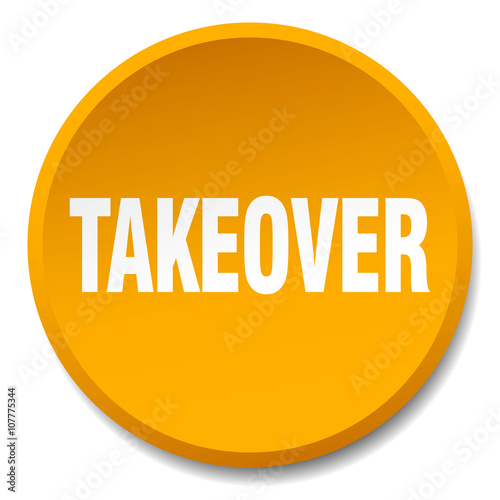takeover orange round flat isolated push button