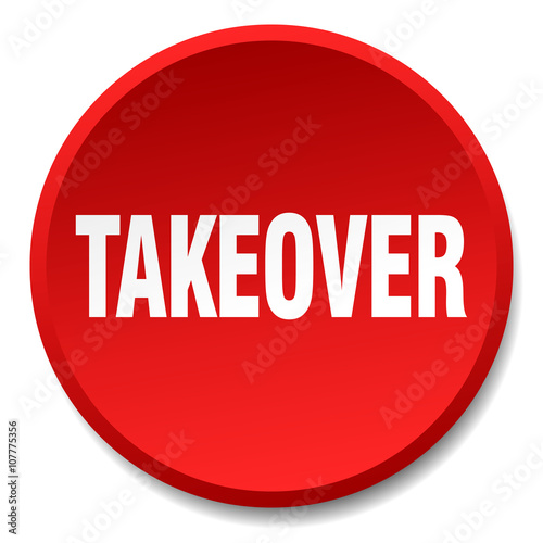 takeover red round flat isolated push button
