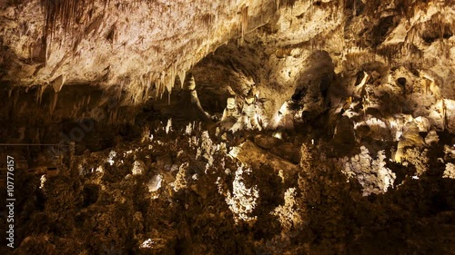 Stalactites and stalagmites at Carlsbad Caverns National Park, timelapse photo