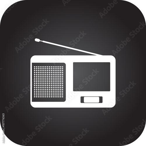 Retro radio sign simple icon on background
