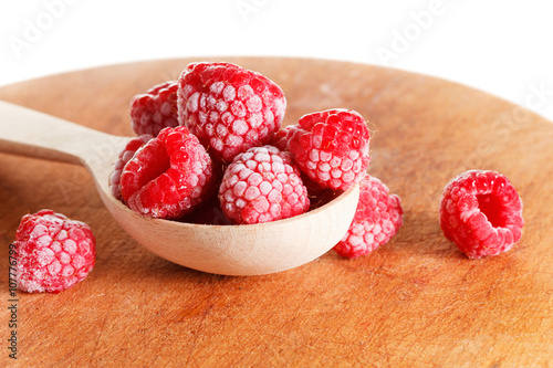 Frozen raspberries. Isolate...