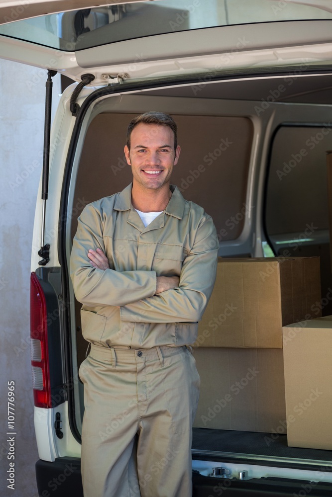 Portrait of a happy delivery man
