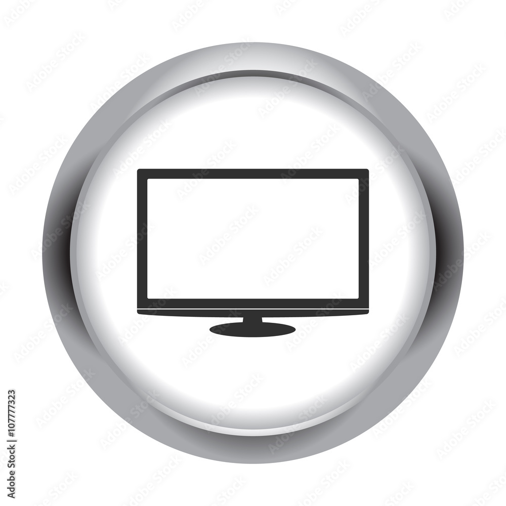 Monitor tv sign simple icon on background Monitor tv sign simple icon on background