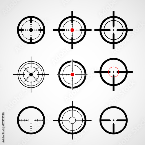 Crosshair (gun sight), target icons set