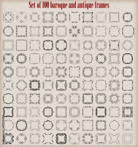 Set of 100 baroque and antique frames.