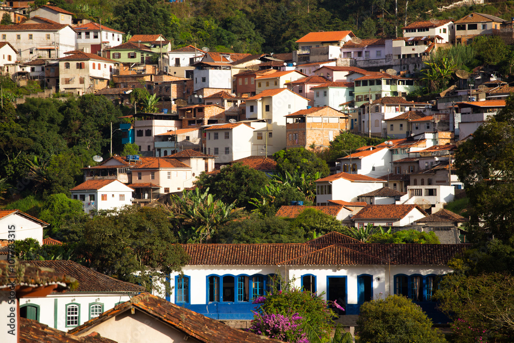 view of the historical town Ouro Preto Brazil
