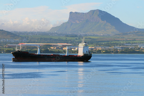 Cargoship on raid. Mauritius photo