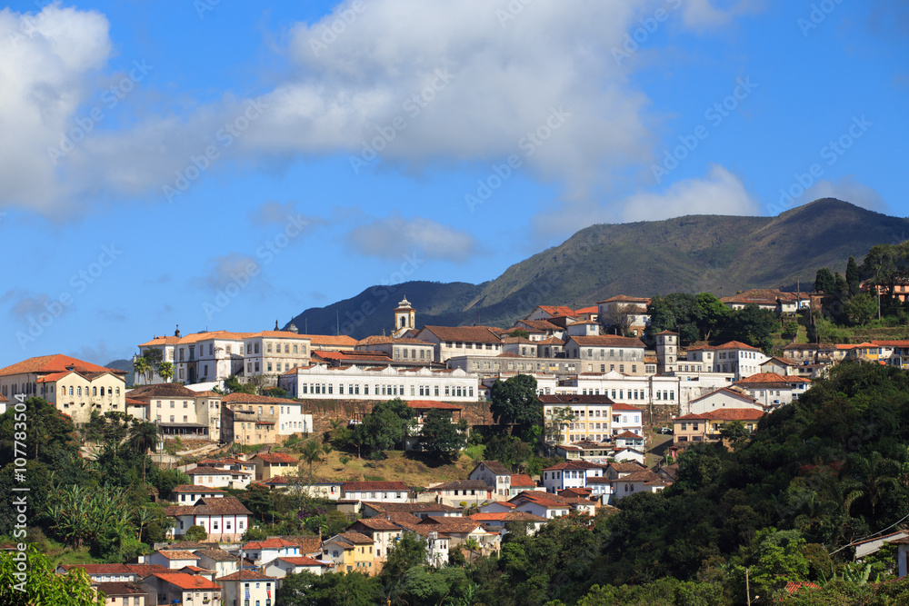 view of the historical town Ouro Preto Brazil