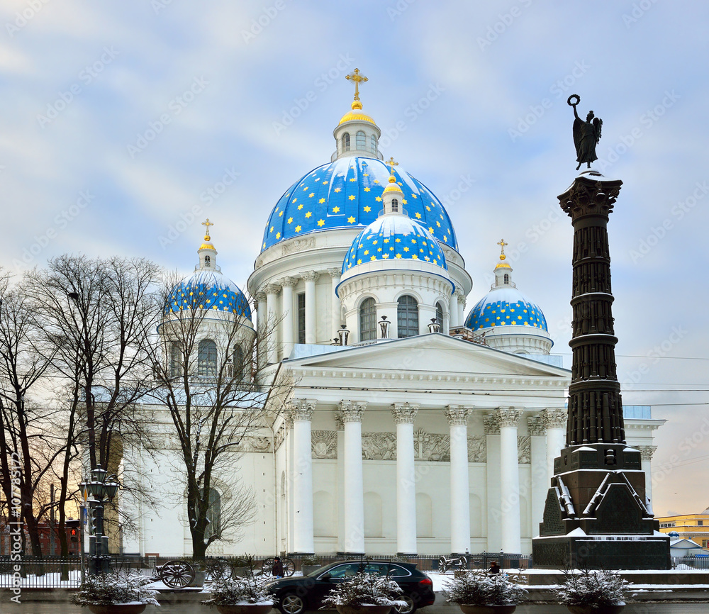 Trinity Cathedral (1828-1835) and Column of Glory (1886), Saint Petersburg, Russia