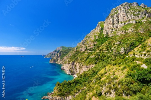 Panoramic view of the Amalfi coast in Italy