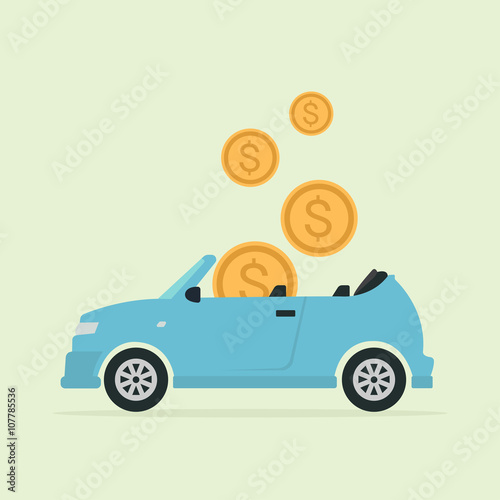 saving money in car shaped piggy bank