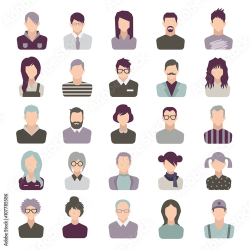 set of vector icons. people. isolated