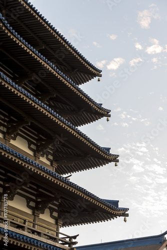 Detail of a traditional Japanese pagoda © parkerspics